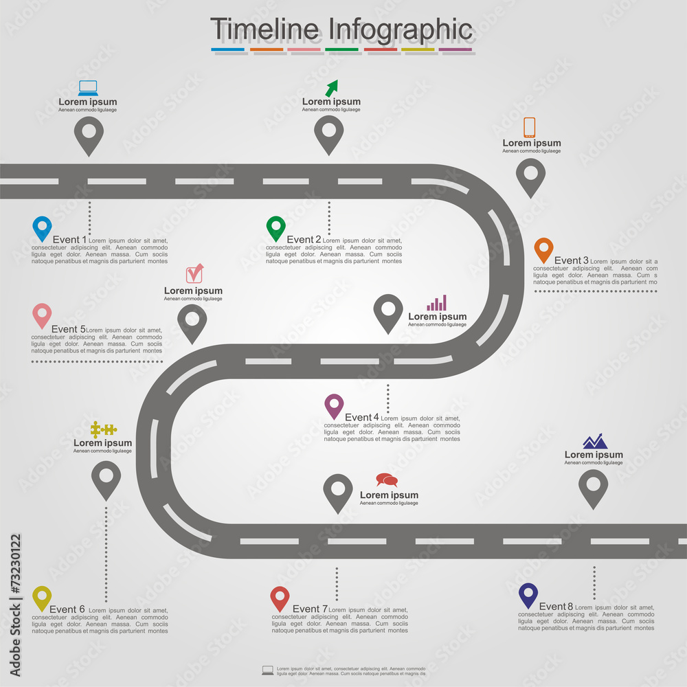 Road infographic timeline element layout. Vector Stock Vector | Adobe Stock