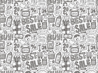 Canvas Print - doodle business pattern