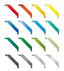 Wall Mural - Set of isolated colorful ribbons. Round corners