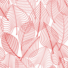 Poster - Autumnal stylized leaf seamless pattern