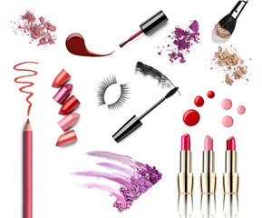 Wall Mural - make up beauty lipstick nail polish liquid powder mascara pencil