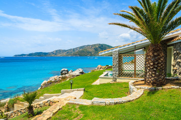 Wall Mural - Holiday house on coast of Sardinia island, Italy