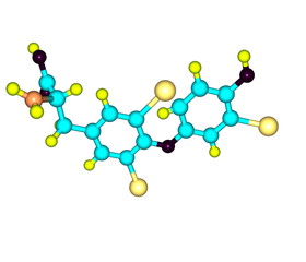 Sticker - Triiodothyronine molecule isolated on white