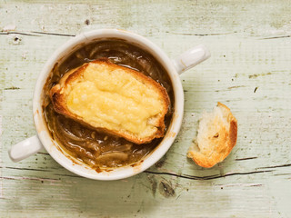 Canvas Print - rustic french onion soup