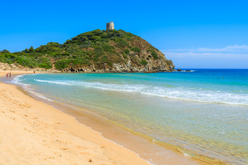 Wall Mural - Beautiful sea and bay on Chia beach, Sardinia island, Italy