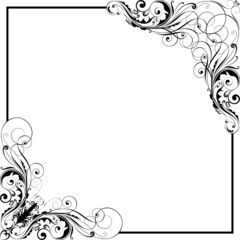 Wall Mural - Corner floral swirl design