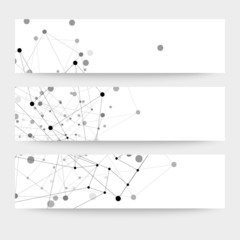 Poster - Set of digital backgrounds for communication, molecule structure