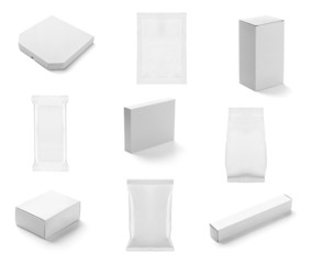 white box container template blank package