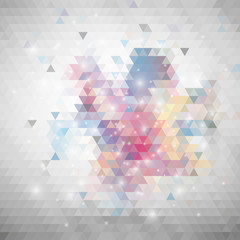 Poster - gray geometric background, abstract triangle pattern vector