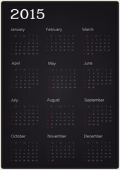 Poster - Calendar 2015 on black texture, vector