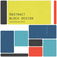Aufkleber - Abstract retro blocks design background colorful, Vector