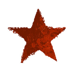 Poster - Red grunge star. Vector