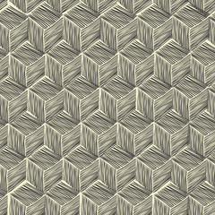 Aufkleber - Seamless hand-drawn pattern rhombus. Vector