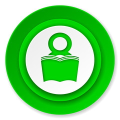 book icon, reading room sign, bookshop symbol