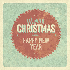 Sticker - Christmas Greeting Vintage Poster. Vector
