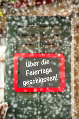 Sticker - Über die Feiertage geschlossen