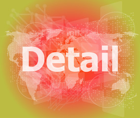Poster - The word detail on digital screen, business concept