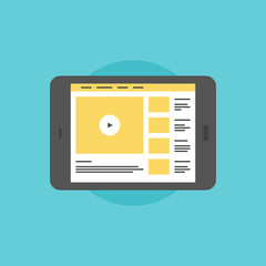 Aufkleber - Online video on digital tablet flat icon illustration