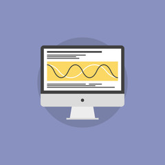 Fototapete - Data processing flat icon illustration