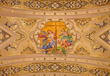 Seville -  Fresco Angels With Cross In Basilica De La Macarena