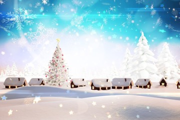 Poster - Composite image of snow covered village