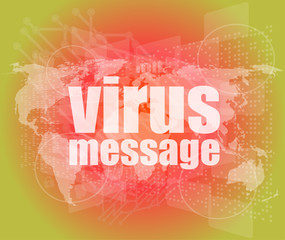 Poster - internet concept: words virus message on digital screen