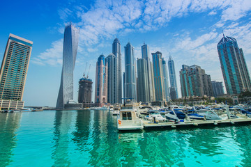 Dubai - AUGUST 9, 2014: Dubai Marina district on August 9 in UAE