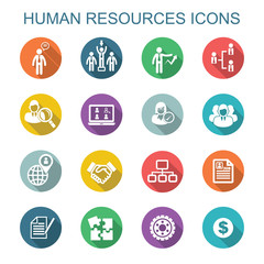 Wall Mural - human resources long shadow icons