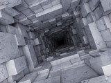 Fototapeta Perspektywa 3d - deep tunnel