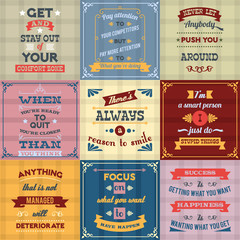 Wall Mural - Success quotes set colored