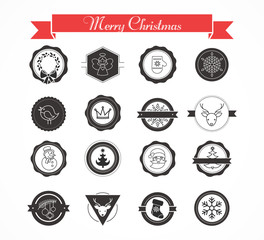 Wall Mural - Set of labels, designs and elements for Christmas