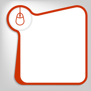 red vector box for entering text with mouse icon