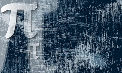 Poster - transparent pi symbol and scratched background