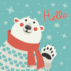 polar bear says hello