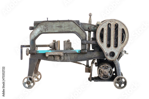Fotografie, Obraz old dirty hacksaw machine industry tool. Isolated.