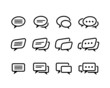 © AldanNa - Vector black line speech bubble  icons set