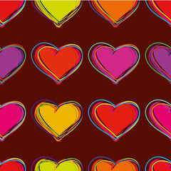 Wall Mural - heart colorful seamless pattern