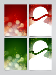Wall Mural - set of vector holiday flyer, Christmas greeting card templates