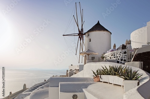 Nowoczesny obraz na płótnie Windmill in Oia, Santorini, Greece