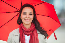 Young Woman With Red Umbrella Free Stock Photo - Public Domain Pictures