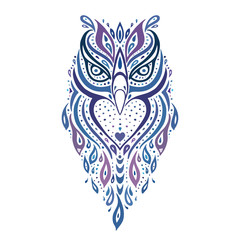 Poster - Decorative Owl. Ethnic pattern.