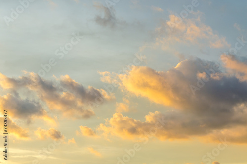 Fototapeta na wymiar Sunset sky and orange cloud