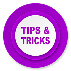 Leinwandbilder - tips tricks icon, violet button