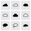Vector black clouds icons set