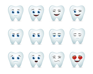 Sticker - cute tooth  avatar expression set