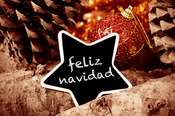 Poster - feliz navidad, merry christmas in spanish