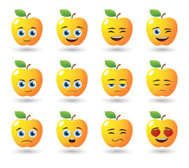 Wall Mural - apple avatar expression set