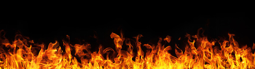 fire flames on black background