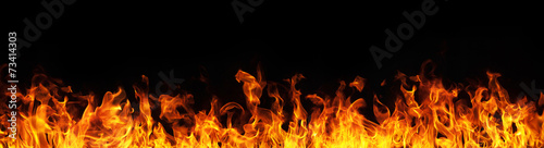 Fotografía Fire flames on black background