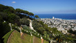 Bahai gardens cascading in Israel with sea view
